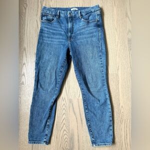 Good American Good Waist High Waisted Crop Jeans Stretchy
